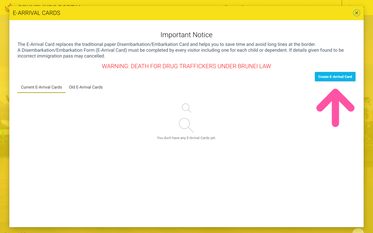 E-ARRIVAL CARD STEP8